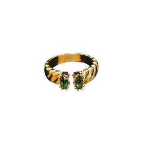 NWT - 18k Gold Plated and Green Ring - Size 9